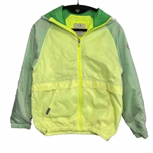 Zara Boys Collection Sz 10 Jacket Journey Neon Green Hooded Windbreaker Coat - Picture 1 of 12