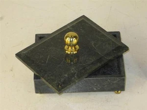Vintage Green Marble Trinkit Box - Picture 1 of 12