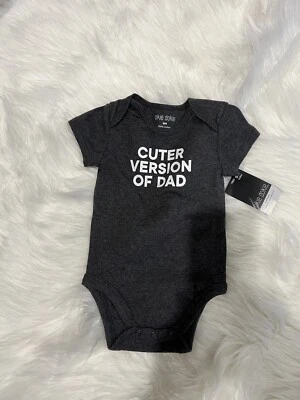 Body azul real Okie Dokie nuevo con etiquetas talla 9M 100 % algodón “versión linda de papá” Foto 1 de 4