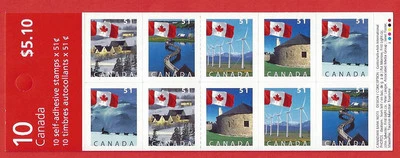🍁Canada   #Bk317    "CANADIAN FLAGS"    Brand New  2005  Pristine Booklet Issue - Image 1 of 2