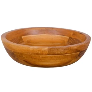 Fregadero de recipiente de 16" x 16" lavabo de madera de teca con orificio de drenaje y acabado liso - Imagen 1 de 10