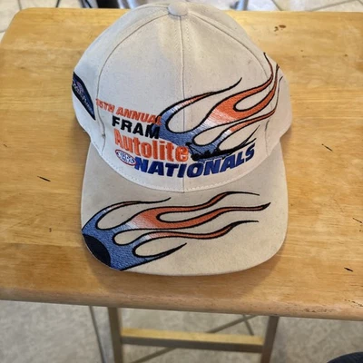 Sombrero de carreras de arrastre de campeonato NHRA bordado gorra ajustable llamas tubos laterales ☼ Foto 1 de 3