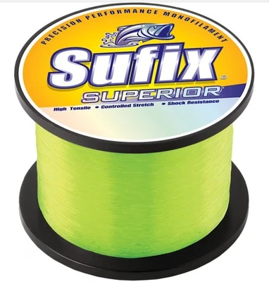 Linha de pesca monofilamento superior Sufix 130 lb 820yds, carretel de 2,2 lb - Amarelo - Imagem 1 de 4