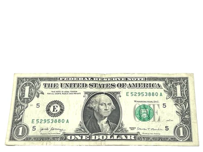 U.S. 2017, $1.00 FEDERAL RESERVE NOTE, Extra Fine, S/N E 52953880 A (#527) - Image 1 of 2