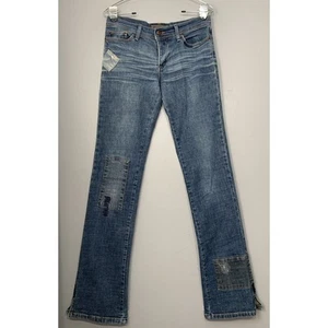 Joes Jeans Damen Größe 28 Patchwork Denim Blau Jeans Bootcut Button Fly Festival - Bild 1 von 11
