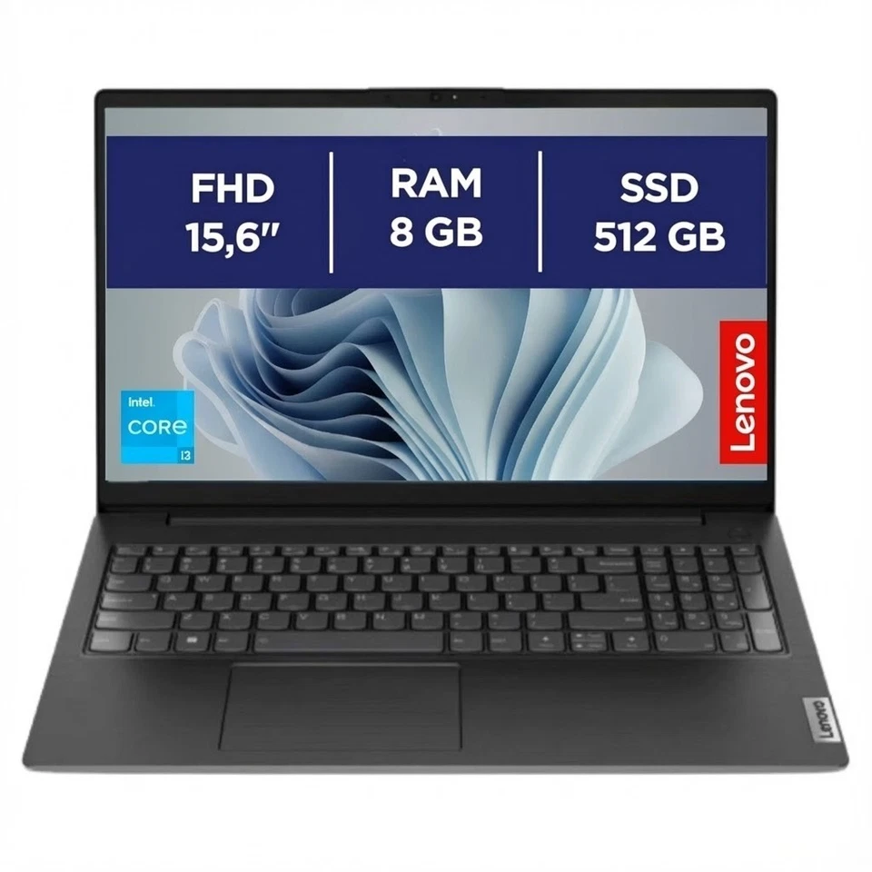 Notebook Pc Portatile Lenovo i3-1315u 15.6" Ram 8Gb SSD 512Gb Win 11 Pro 2Y GAR - Immagine 1 di 4