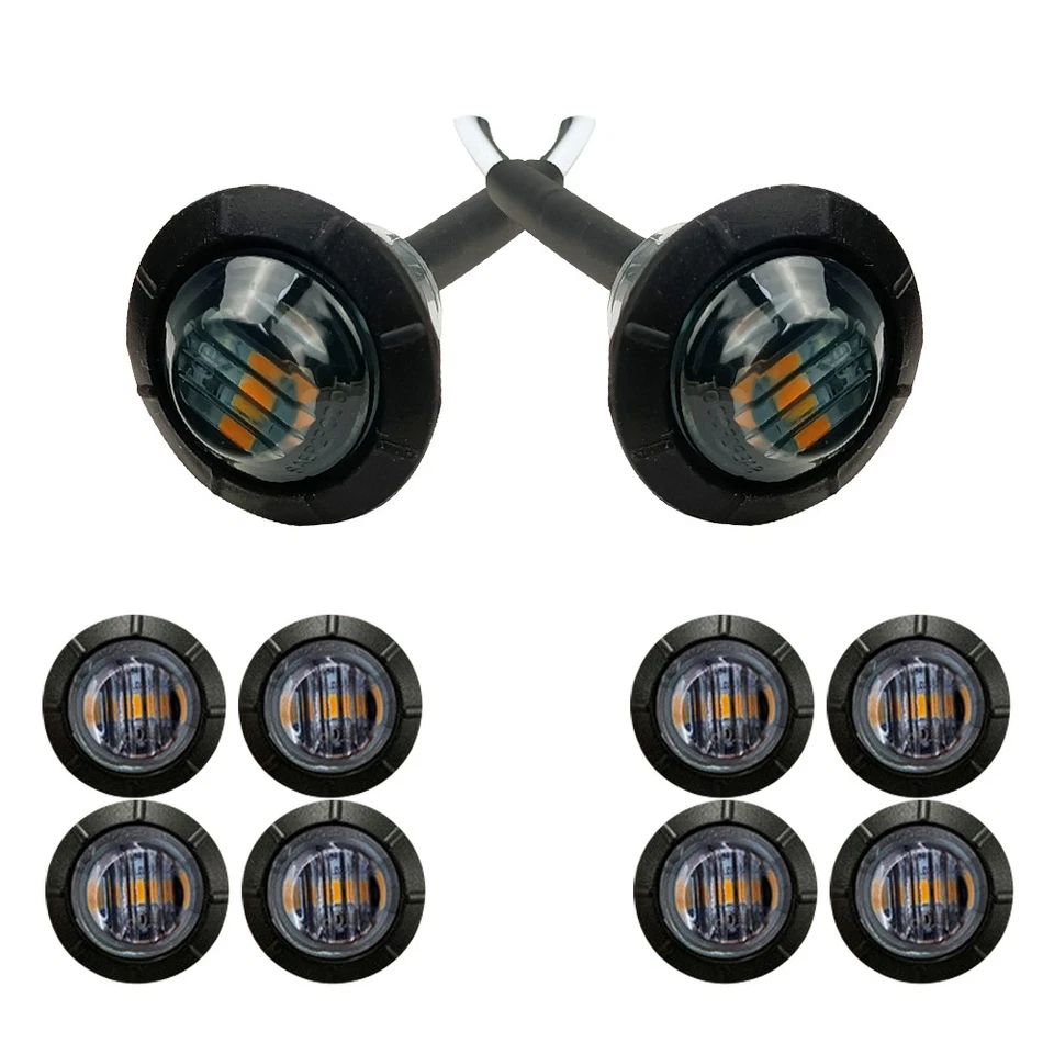 10X Marcador Lateral Âmbar Folga de Luzes LED Indicador Lâmpada Pisca Sinais Fumê - Imagem 1 de 4