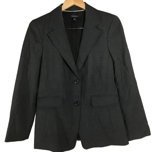 Lands End blazer WOMENS SIZE 10 charcoal grey washable wool career wear to work - Picture 1 of 6
