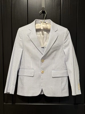 Brooks Brothers Blue & White Striped Seersucker Jacket - Boy’s Size 10 - Image 1 of 4