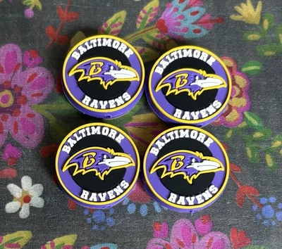 4 piezas BALTIMORE equipo de fútbol americano cuentas focales de silicona hágalo usted mismo joyería bolígrafos abalorios Foto 1 de 3