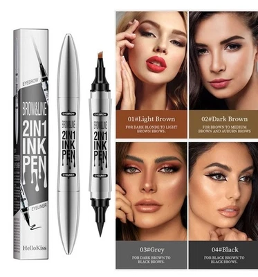 Waterproof Microblading Eye Brow Eyeliner Eyebrow Pen Pencil Brush Makeup Tools - Image 1 of 4