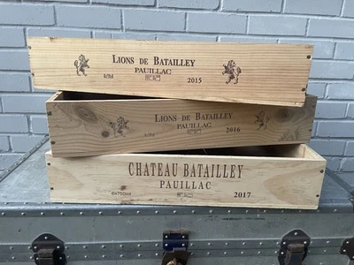 3 cajas de vino de madera poco profundas bodega estante almacenamiento vitrina cajas caja Foto 1 de 2
