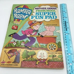 Vintage Strampler Zimmer Mutter Gans Vorschule Super Spaß Block Malbuch 1983 - Bild 1 von 7