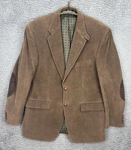 Lauren Ralph Lauren Brown Corduroy Blazer Sport Coat Men 39R Elbow Patch Career - Picture 1 of 12