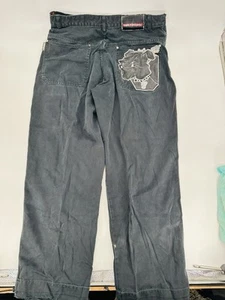 Vintage 2000s Y2K School of Hard Knocks Baggy Dog Streetwear Jeans Size 36x32 - Picture 1 of 6