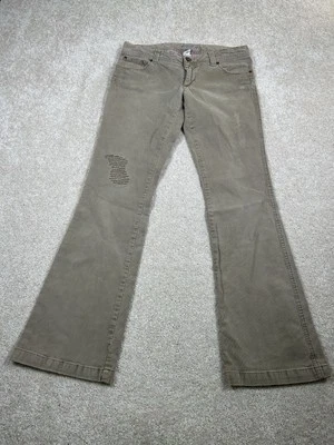 Pantalones acampanados ajustados elásticos American Eagle vintage para mujer 6 beige pana Foto 1 de 4