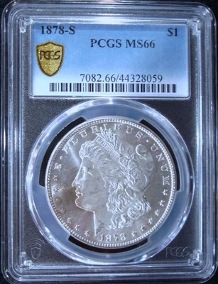 1878-S Morgan Silver Dollar - PCGS MS 66 - Gold Shield - Image 1 of 4