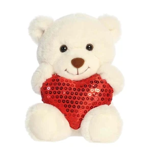 Aurora - San Valentín - 8" Glimmerheart Oso Crema Peluche - Imagen 1 de 5