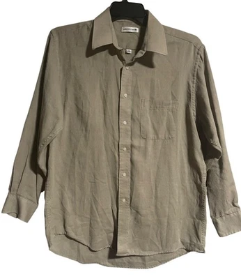 Мужская бежевая рубашка Pierre Cardin на пуговицах размер L 16 32/33 с длинным рукавом легкая - Изображение 1 из 4