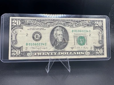 💵 1988A $20 Bill 💵 Old Style Federal Reserve Note B01060234C Rare Vintage 💰 - Image 1 of 2