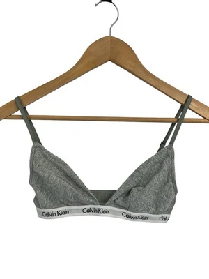 Calvin Klein Spell out Logo Grey Bralette Small - Image 1 of 3