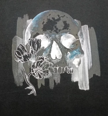 Robert Graham Cool Skull Floral printed Black Tshirt Men's 4xlb Big Sz New - Image 1 of 4