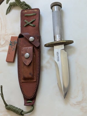 Cuchillos raros antiguos hechos por Randall modelo 18-5,5 piedra de funda original, acero inoxidable Foto 1 de 4