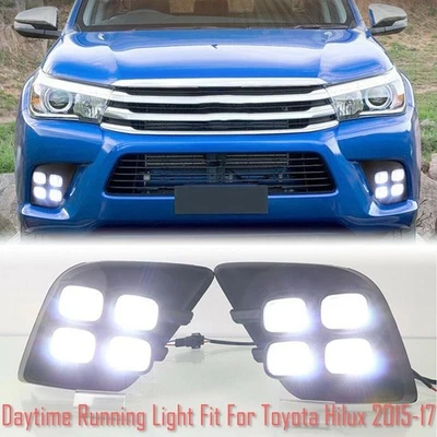 LED Daytime Running Light DRLs Turn Indicator Fog Lamp Bumper For Toyota Hilux - Image 1 of 4