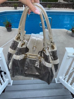 Bolso de Mano Jimmy Choo Cuero Tono Dorado Malla Metálica, Orig 2.350 Foto 1 de 4