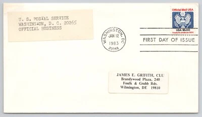 FDC # O133 - 1983 $5 Red, Blue and Black, Official Mail USPS Cover - Image 1 of 2