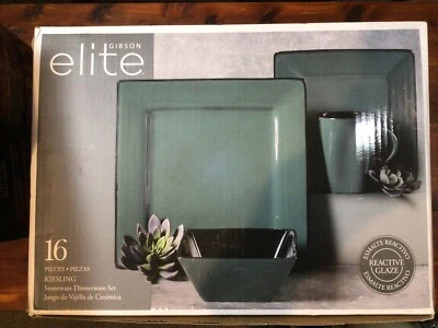 Gibson Elite Kiesling 16-Piece Dinnerware Set Blue - Image 1 of 4