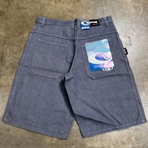Vintage 90s Y2K Interstate Loose Fit Baggy Rave Skater Jean Shorts Jorts 38 Rare - Picture 1 of 9