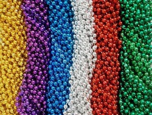 96 Asst 6 color Mardi Gras Beads Party Favors 8 Doz - Picture 1 of 1