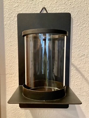 (1) Aplique portavelas Pottery Barn Illuminations montaje en pared pilar huracán Foto 1 de 4