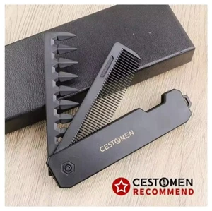 Multifunctional Beard Comb Wallet Pocket Anti-Static Hair Bread Mustache Man - Picture 1 of 11