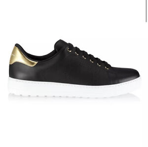 New Salvatore Ferragamo Pierre Leather Low Top Men Shoes Sneakers Black 12 $790