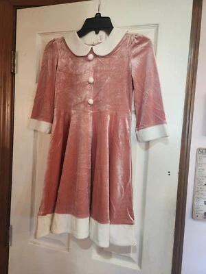 Vestido de fiesta de terciopelo rosa/blanco Sunny Fashion para niñas talla 10 nuevo con etiquetas Foto 1 de 3