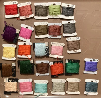 DMC Embroidery Floss Lot of 27 Labeled Cotton Thread on Cards Lot #44 - Image 1 of 4