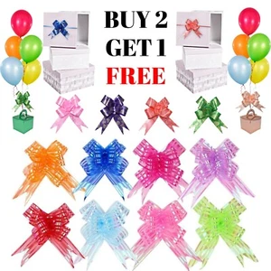 Large Pull Bows 50mm Wedding Car Gift Wrap Party Florist Poly Ribbon - Picture 1 of 49