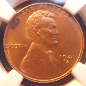 1941 S Lincoln Cent, NGC Certified MS 66 RD   (41SN85)