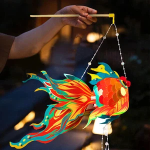 Chinese Lanterns Kits DIY Fish-Shaped Handmade With Led Light DIY Craft for Kids - Picture 1 of 14
