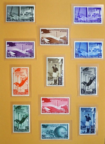Italian colonies 1934 Scott 46-50, C29-C35 World Soccer Championship football Cover