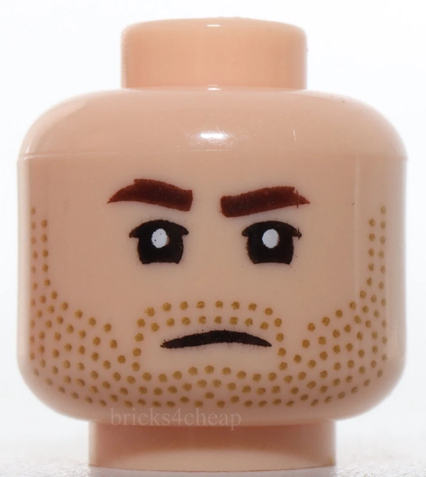 Lego Cabeza Marrón Oscuro Cejas Párpados Superiores Turrón Medio Rastrojo Fruncido Yodo Enojado Foto 1 de 2