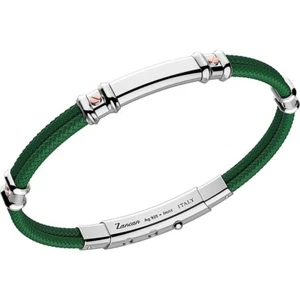 Bracciale ZANCAN Uomo  in argento 925  e Kevlar EXB577R-VR Verde Scuro - Picture 1 of 1