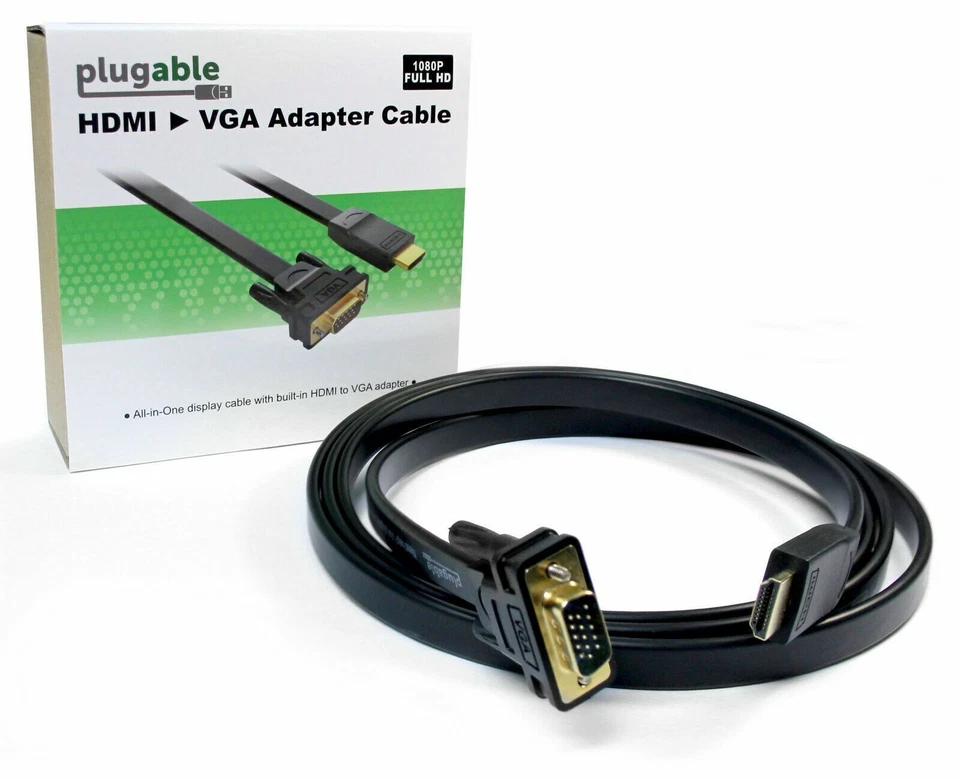 New Plugable HDMI To VGA Adapter, 6ft (1.8m) Converter Cable - Image 1 of 1
