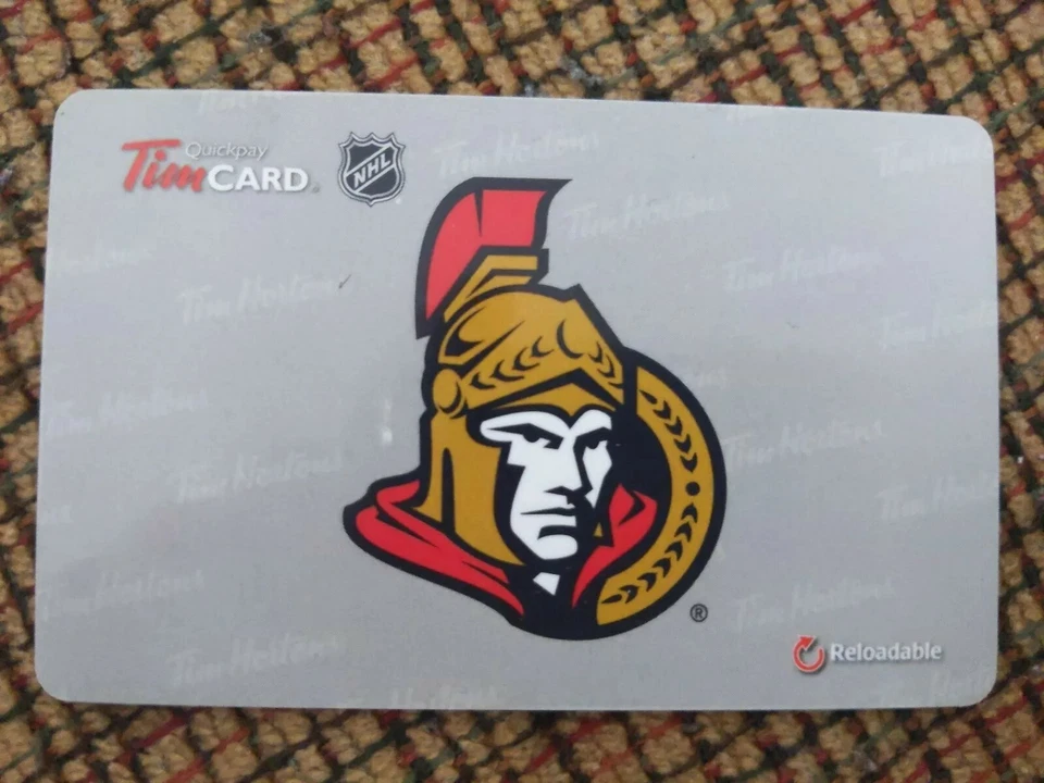 Tim Hortons Rechargeable Gift Card FD45078 2014 Ottawa Senators NHL Zero Balance - Image 1 of 1
