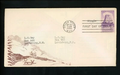 US FDC #1084 Unknown NIM 1956 Devils Tower WY Devils Tower National Monument - Image 1 of 2