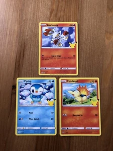 2021 McDonalds Pokémon 25th Anniversary #20 Piplup, #10 Cyndaquil, #16 Scorbunny - Bild 1 von 7