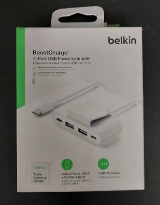 Belkin - 4 порта USB удлинитель питания - белый, 1 USB-C до 2 USB-C, 2 USB - Изображение 1 из 3
