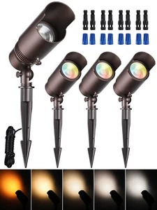 4 Pack 5CCT 7W LED Outdoor Landscape Spotlight, Adjustable Beam Angle - Picture 1 of 7